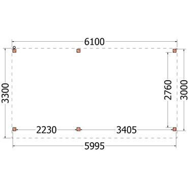Buitenverblijf Casa 6100x3300x2600mm (bxdxh)