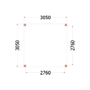 Buitenverblijf Palermo 3100x3100x2450mm (bxdxh)