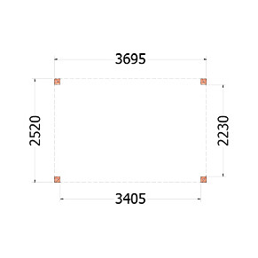 Buitenverblijf Palermo 3700x2550x2450mm (bxdxh)