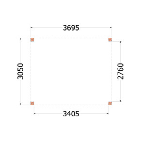 Buitenverblijf Palermo 3700x3100x2450mm (bxdxh)