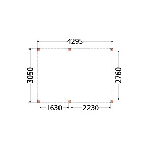 Buitenverblijf Palermo 4300x3100x2450mm (bxdxh)