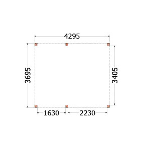 Buitenverblijf Palermo 4300x3700x2450mm (bxdxh)