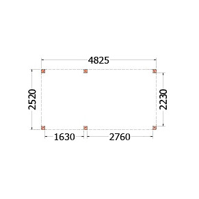 Buitenverblijf Palermo 4850x2550x2450mm (bxdxh)