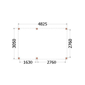 Buitenverblijf Palermo 4850x3100x2450mm (bxdxh)