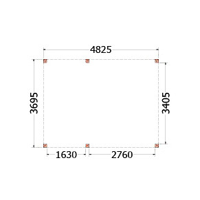 Buitenverblijf Palermo 4850x3700x2450mm (bxdxh)