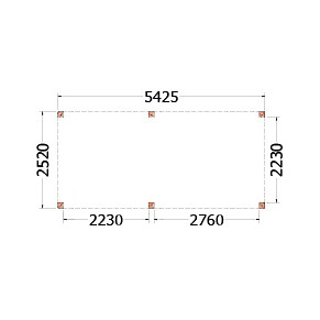Buitenverblijf Palermo 5450x2550x2450mm (bxdxh)