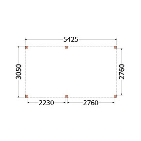 Buitenverblijf Palermo 5450x3100x2450mm (bxdxh)