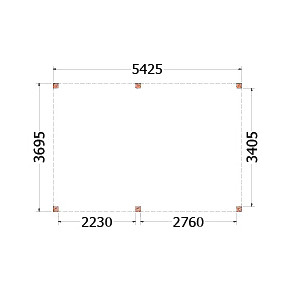 Buitenverblijf Palermo 5450x3700x2450mm (bxdxh)
