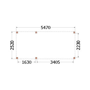 Buitenverblijf Palermo 5500x2550x2450mm (bxdxh)