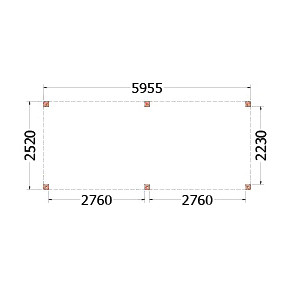 Buitenverblijf Palermo 6000x2550x2450mm (bxdxh)
