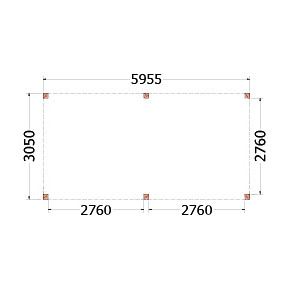 Buitenverblijf Palermo 6000x3100x2450mm (bxdxh)