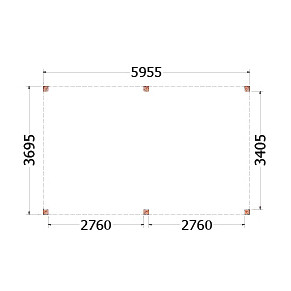 Buitenverblijf Palermo 6000x3700x2450mm (bxdxh)