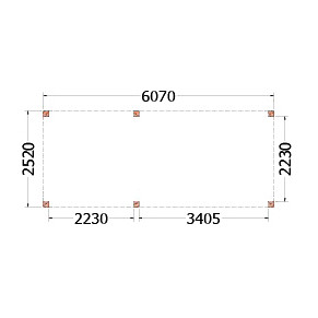 Buitenverblijf Palermo 6100x2550x2450mm (bxdxh)