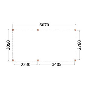 Buitenverblijf Palermo 6100x3100x2450mm (bxdxh)