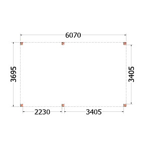 Buitenverblijf Palermo 6100x3700x2450mm (bxdxh)