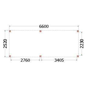 Buitenverblijf Palermo 6600x2550x2450mm (bxdxh)
