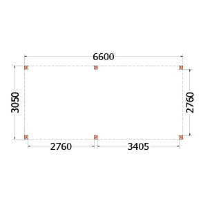 Buitenverblijf Palermo 6600x3100x2450mm (bxdxh)