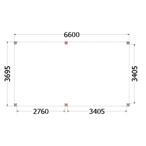Buitenverblijf Palermo 6600x3700x2450mm (bxdxh)