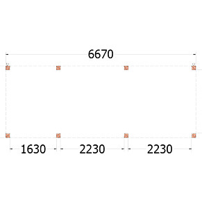 Buitenverblijf Palermo 6700x2550x2450mm (bxdxh)