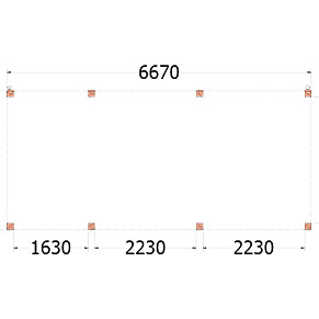 Buitenverblijf Palermo 6700x3100x2450mm (bxdxh)