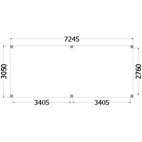 Buitenverblijf Palermo 7250x3100x2450mm (bxdxh)