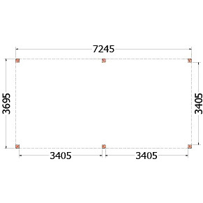 Buitenverblijf Palermo 7250x3700x2450mm (bxdxh)