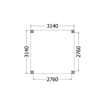Buitenverblijf Palermo XXL 3150x3150x2450mm (bxdxh)