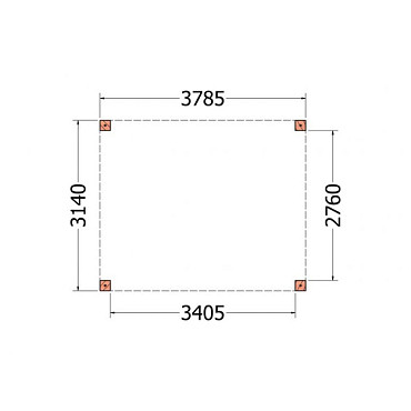 Buitenverblijf Palermo XXL 3800x3150x2450mm (bxdxh)