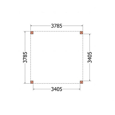 Buitenverblijf Palermo XXL 3800x3800x2450mm (bxdxh)