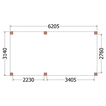 Buitenverblijf Palermo XXL 6250x3150x2450mm (bxdxh)