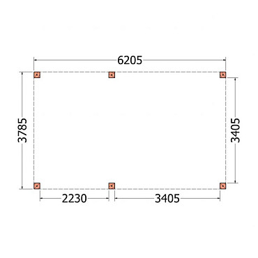 Buitenverblijf Palermo XXL 6250x3800x2450mm (bxdxh)