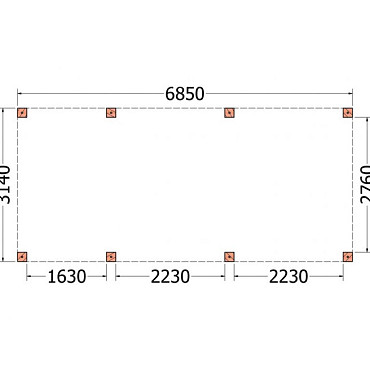 Buitenverblijf Palermo XXL 6850x3150x2450mm (bxdxh)