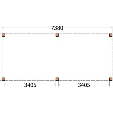 Buitenverblijf Palermo XXL 7400x3150x2450mm (bxdxh)