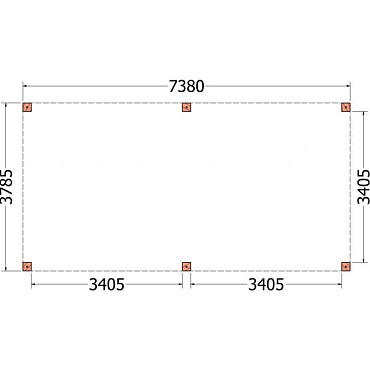 Buitenverblijf Palermo XXL 7400x3800x2450mm (bxdxh)