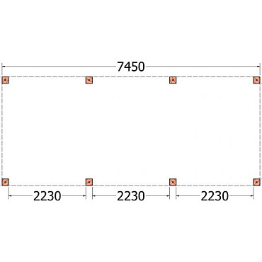 Buitenverblijf Palermo XXL 7450x3150x2450mm (bxdxh)