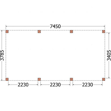 Buitenverblijf Palermo XXL 7450x3800x2450mm (bxdxh)
