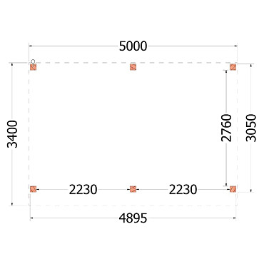 Buitenverblijf Refter XL 5000x3400x2600mm (bxdxh)