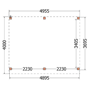 Buitenverblijf Refter XL 5000x4000x2600mm (bxdxh)
