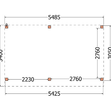 Buitenverblijf Refter XL 5500x3400x2600mm (bxdxh)