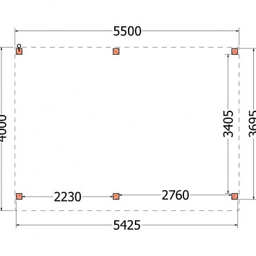 Buitenverblijf Refter XL 5500x4000x2600mm (bxdxh)