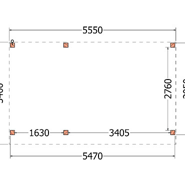 Buitenverblijf Refter XL 5550x3400x2600mm (bxdxh)
