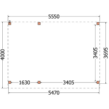 Buitenverblijf Refter XL 5550x4000x2600mm (bxdxh)