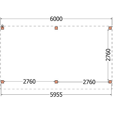Buitenverblijf Refter XL 6000x3400x2600mm (bxdxh)