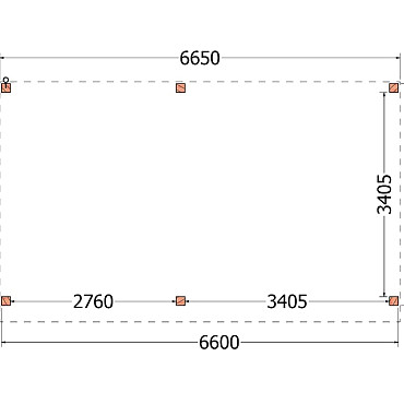 Buitenverblijf Refter XL 6650x4000x2600mm (bxdxh)