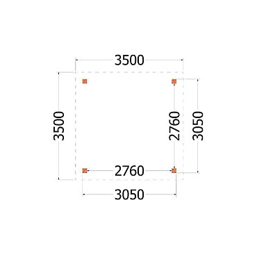 Buitenverblijf Siena 3500x3500x2500mm (bxdxh)