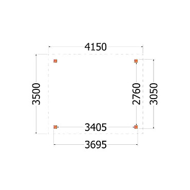 Buitenverblijf Siena 4150x3500x2500mm (bxdxh)