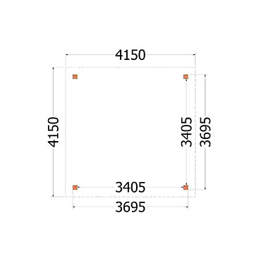 Buitenverblijf Siena 4150x4150x2500mm (bxdxh)