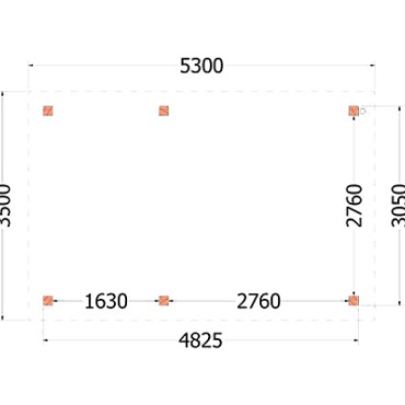 Buitenverblijf Siena 5300x3500x2500mm (bxdxh)