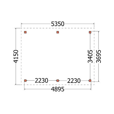 Buitenverblijf Siena 5350x4150x2500mm (bxdxh)