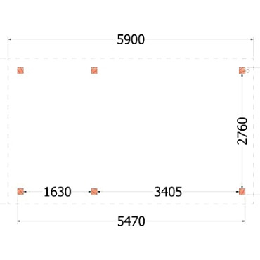 Buitenverblijf Siena 5900x3500x2500mm (bxdxh)